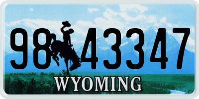 WY license plate 9843347
