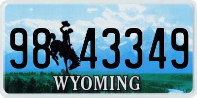 WY license plate 9843349