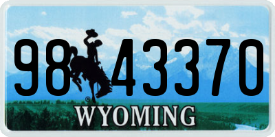 WY license plate 9843370