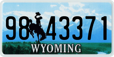 WY license plate 9843371