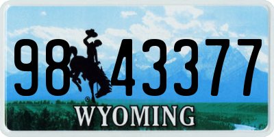 WY license plate 9843377