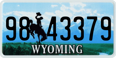 WY license plate 9843379