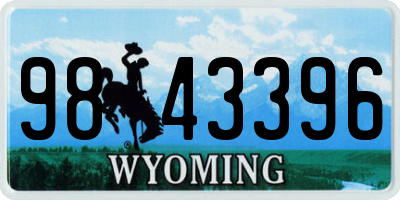 WY license plate 9843396