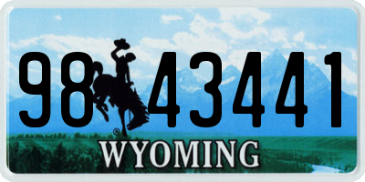 WY license plate 9843441