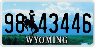 WY license plate 9843446