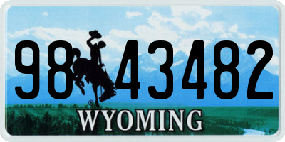 WY license plate 9843482