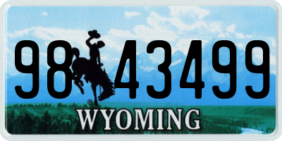 WY license plate 9843499