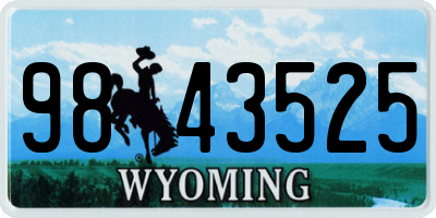 WY license plate 9843525