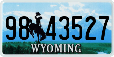 WY license plate 9843527