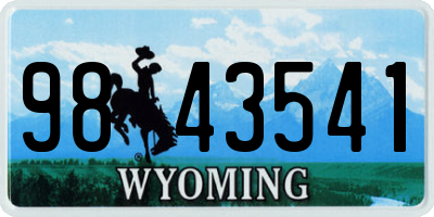 WY license plate 9843541