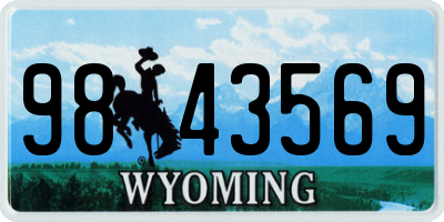 WY license plate 9843569