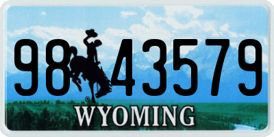 WY license plate 9843579