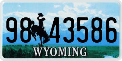 WY license plate 9843586