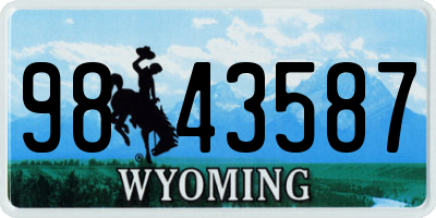 WY license plate 9843587