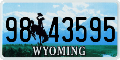 WY license plate 9843595
