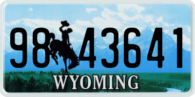 WY license plate 9843641