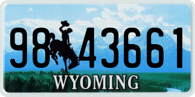 WY license plate 9843661
