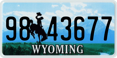 WY license plate 9843677