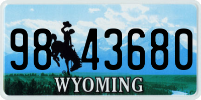 WY license plate 9843680