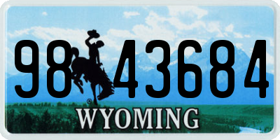 WY license plate 9843684