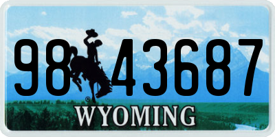 WY license plate 9843687