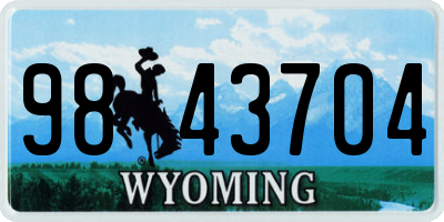 WY license plate 9843704