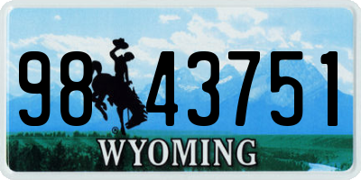 WY license plate 9843751