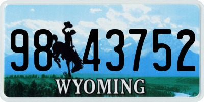 WY license plate 9843752