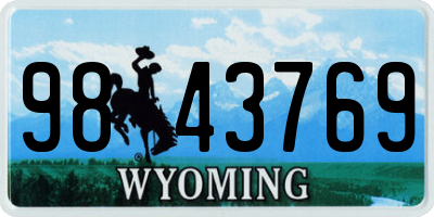 WY license plate 9843769