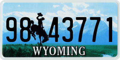WY license plate 9843771