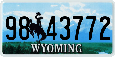WY license plate 9843772