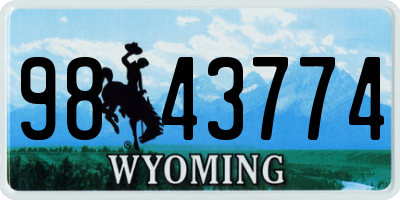 WY license plate 9843774