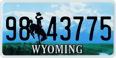 WY license plate 9843775