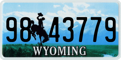 WY license plate 9843779