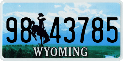 WY license plate 9843785