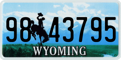 WY license plate 9843795