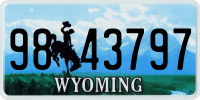 WY license plate 9843797