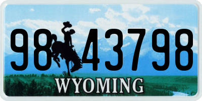 WY license plate 9843798