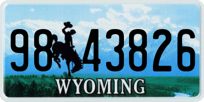 WY license plate 9843826