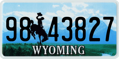 WY license plate 9843827
