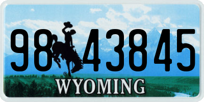 WY license plate 9843845