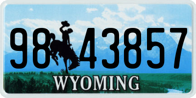 WY license plate 9843857