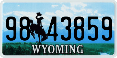 WY license plate 9843859
