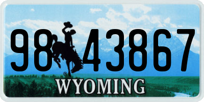 WY license plate 9843867