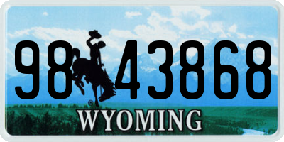WY license plate 9843868