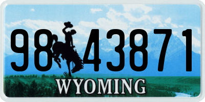 WY license plate 9843871