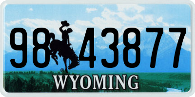 WY license plate 9843877