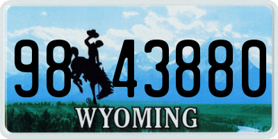 WY license plate 9843880