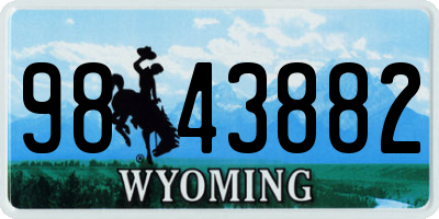 WY license plate 9843882