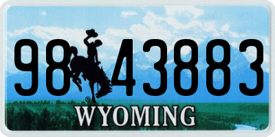WY license plate 9843883